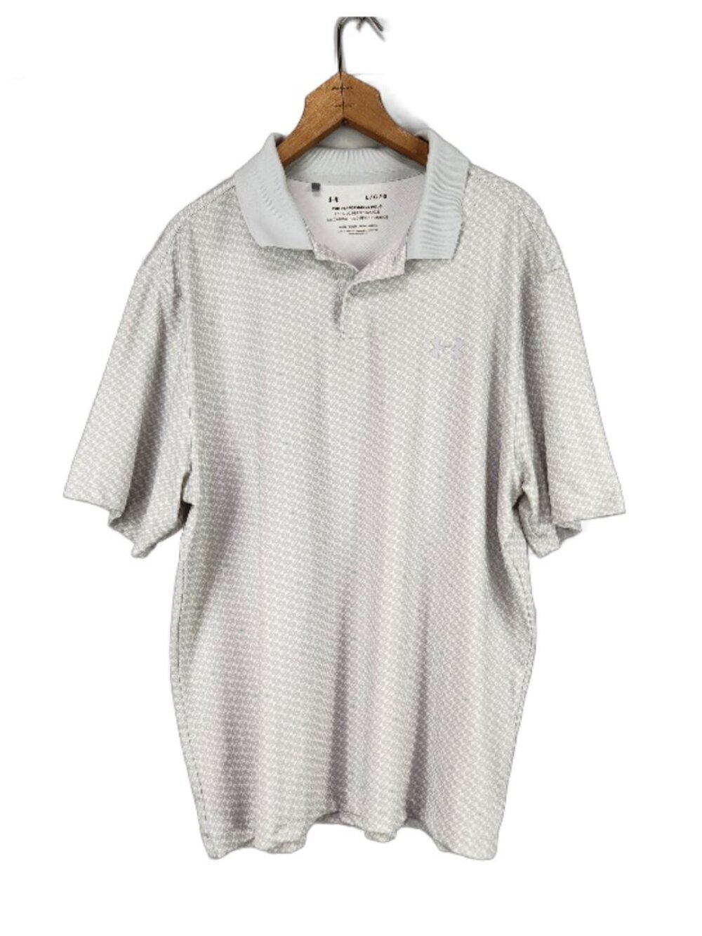 Under Armour The Performance Polo Mens Large White Gray Golf Athleisure
